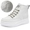 Fashion Spring Genuine Leather Women Autumn Sneakers High Top Vulcanized Shoes Ladies Casual Thick Bottom Winter Shoes Skate Female