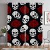 Mexico Flower Skull Blackout Curtains for Living Room Window Curtain for Room 2 Panel Partition Home Interior Curtains Shades