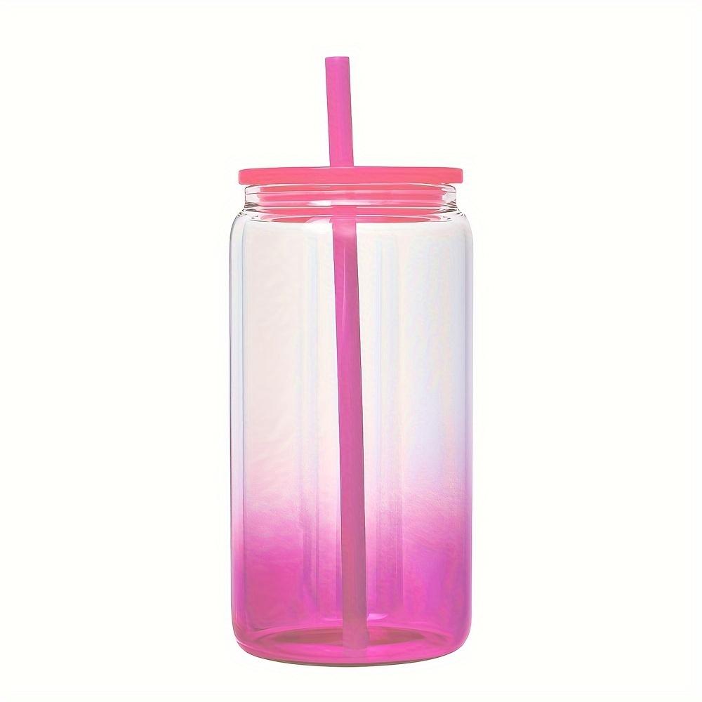 1pc 16oz (480ml) Gradient Color Mason Cups Glass Cup with Lid and Straw  Reusable Tumbler for Iced Coffee Smoothies or Boba Mug