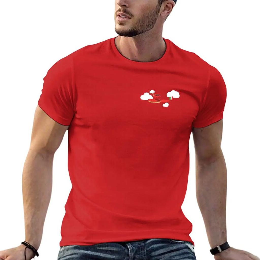 Crimson Pig Red Plane T-Shirt Plain Summer Top Custom Shirt Shirts Graphic Men Clothing