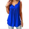 Plus Size Casual Sleeveless Tops Sexy Deep V-neck Halter Button Blouse Ladies Swing Flowy Vest