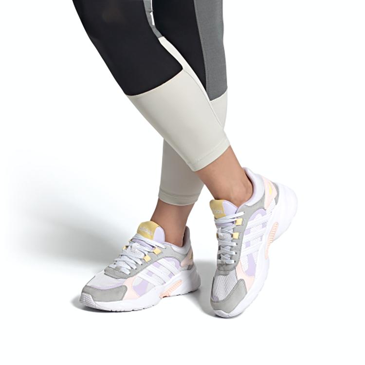 Adidas Neo Crazychaos Shadow Comfortable Mesh Non-Slip Wear-Resistant Breathable Low-Top Casual Running Shoes Women Sneaker Gray White Pink FY7828