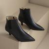 Apricot Black Women Ankle Boots Med Heel Small Big Size 32 48