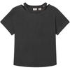Levis Solid Color Loose Fit Round Neck Short Sleeve T-Shirt Women Tops Charcoal-Gray 0018G-0000
