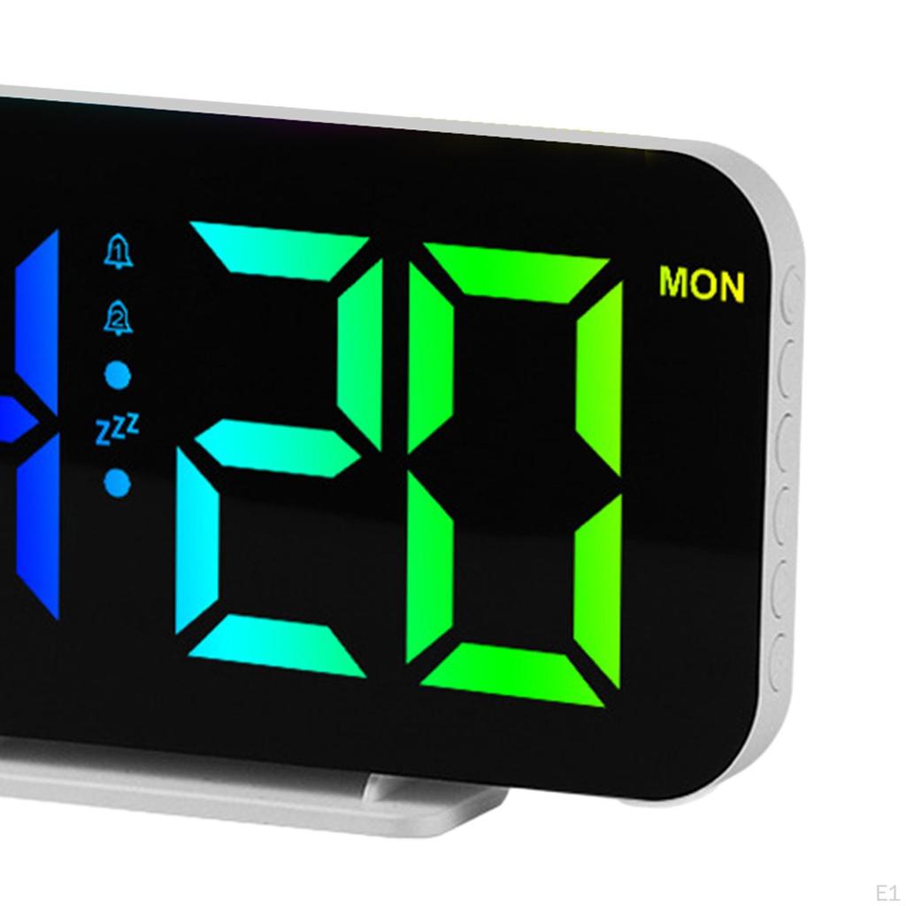 LED Clock with Alarms And Color-Changing Glow