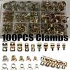 100Pcs Low Pressure Fuel Line Hose Clip Spring Driven Water Pipe Fastener  Sorting Kit