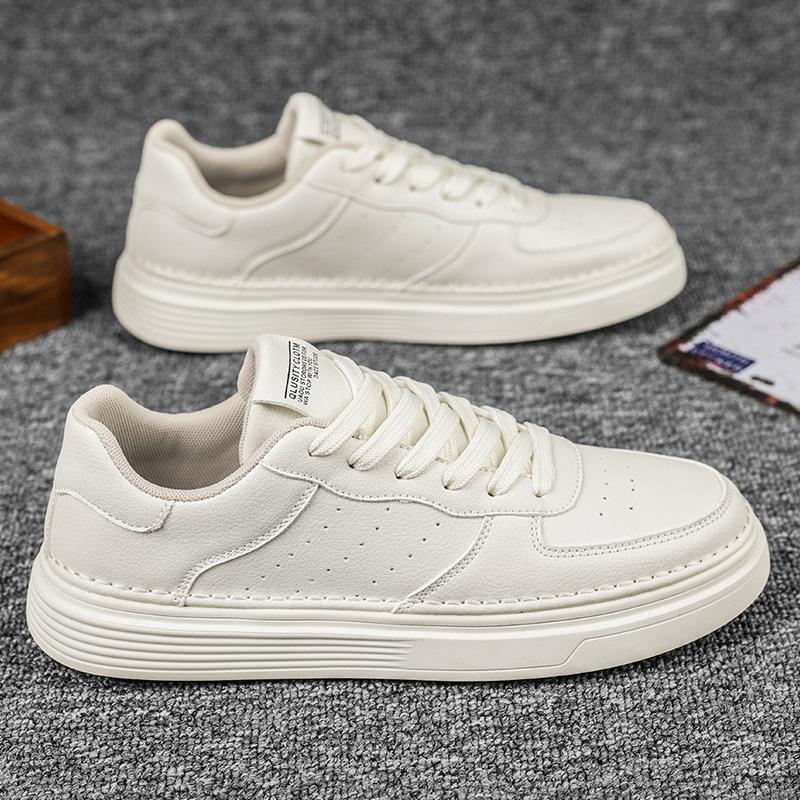 Little White Shoes Men's Shoes Summer Breathable Shoes Men's High-end Casual Leather Shoes Men's Versatile Board Shoes Sports Trendy Shoes