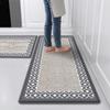 Kitchen Floor Mat Thickened PVC Anti-fatigue Double Frame Mat Waterproof, Oil-proof and Anti-slip Leather