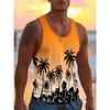 Men's 3D Printing Hawaiian Sleeveless Vest Summer Beach Lifeguard Casual Wear Men's Crew Neck Outdoor Sports T-Shirt Top S-5Xl