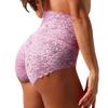 Women Underpants Seamless Hollow Out Lace Solid Color Flower Embroidery High Waist Stretch Thin Tummy Control Lady Briefs Sport Daily Panties