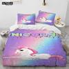 Unicorn Cute Cartoon Comforter Bedding Set,Duvet Cover Bed Set Quilt Cover Pillowcase,Queen Bedding Set