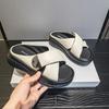 Thick-soled Cool Slippers Women's Summer Wear New European Station Cross with Fashionable Bread Women's Sandals One-word Drag