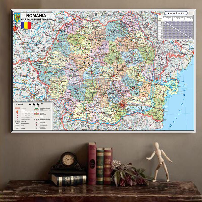 Wall Map,Romanian Map Series Background Cloth Map of Romania Home Wall Decor Painting,Geographical Tools,Tourism/education Tools