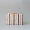 New Trendy Bags Fashion Women Handbags Beige Striped Acrylic Luxury Party Evening Bag Woman Casual Cute Handle Box Clutch Purse