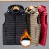 Autumn and Winter New Men's Cotton Waistcoat Removable Cap Shoulder Jacket Large Size Fashion Trend Waistcoat