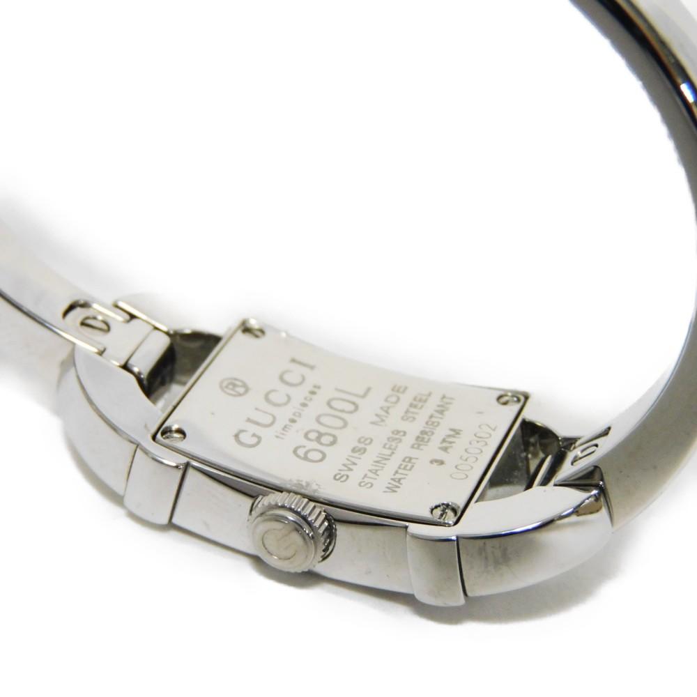 Used 9539 Bangle Watch 6800L 7975 Black Dial Quartz Stainless Steel Women's from Japan AUTHENTIC