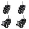 4Pcs 2 Inch M8x25mm 463LBS Universal Office Chair Caster Wheels Set Heavy Duty 2 Casters with Brake