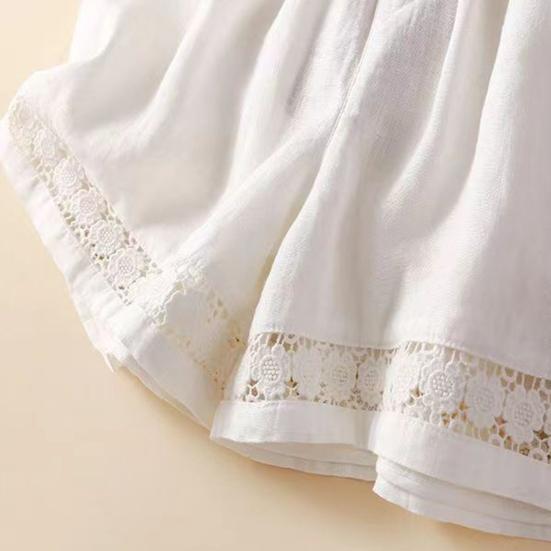 Women's Loose Boho Summer Shorts Drawstring Comfy Elastic Waist Shorts High-Waisted Wide-Leg Hollow Floral Lace Shorts