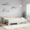 VidaXL Daybed with Trundle and Mattress Cream 90x200 Cm Fabric 3197210