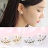 Women's Flower Zircon Ear Jacket Korean Style Copper Ear Studs Earrings Jewelry