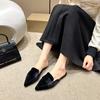 Fashion New Flats Mules Shoes Pointed Toe Women Slippers New Suede Summer Flip Flops  Casual Walking Fashion Slides Female Zapatillas