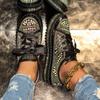 Spring and Summer Hand-sewn Casual Board Shoes Women's New Diamond-encrusted Single Shoes Platform Sequined Muffin Lace-up Women's Shoes