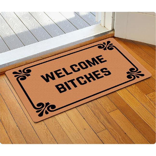 Welcome Bitches - Funny Doormats Personalized Machine-Washable Indoor/Outdoor Outside Entrance Door Mat Welcome Floor Fall Mat Entrance Rubber Indoor