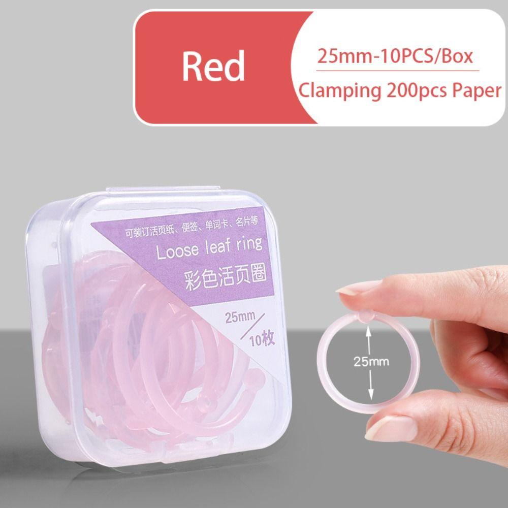 DIY Binder Ring 15/20/25mm Loose Leaf Paper Fixing Clip Loose-leaf Book Hoops  School Office