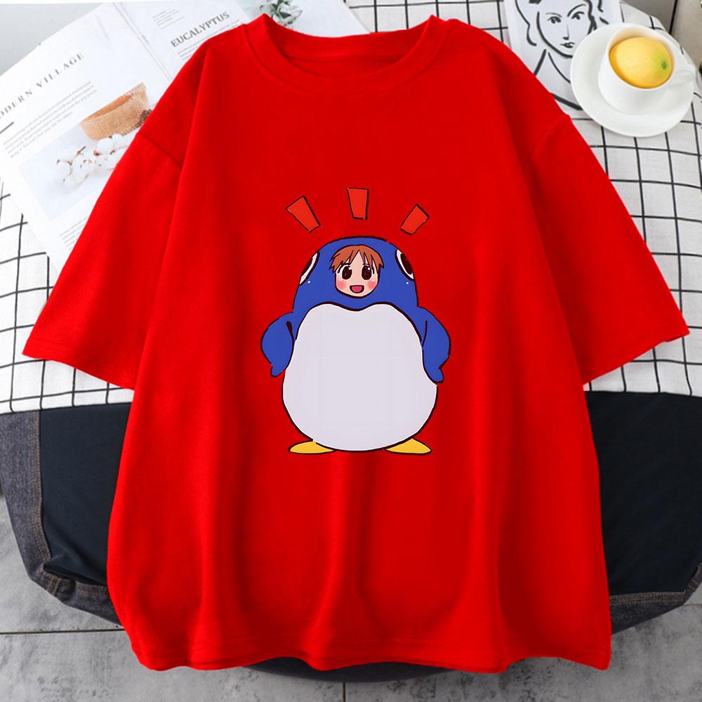 Azumanga Daioh Chiyo Mihama T-shirts WOMEN Summer Penguin Japanese Anime Tshirts 100% Cotton Kawaii/Cute Short Sleeve Streetwear