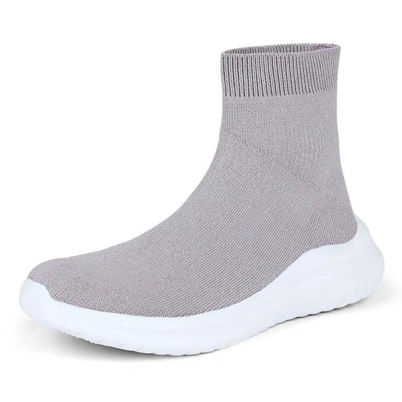 Fashion Men Sock Shoes Stretch Slip-On Men's Boots Knit Casual Sneakers for Men Summer 2025 Trendy Mesh Breathable Walking Men's Shoes