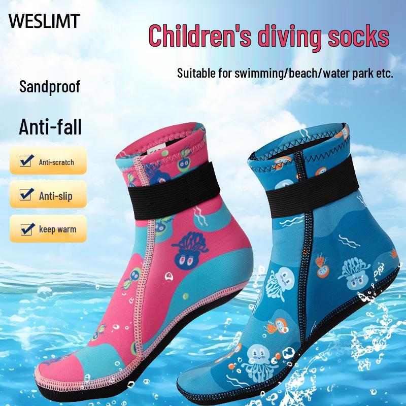 3MM Kids' Non-slip Beach Socks: Warm Diving Protection for Winter Swimming and Snorkeling