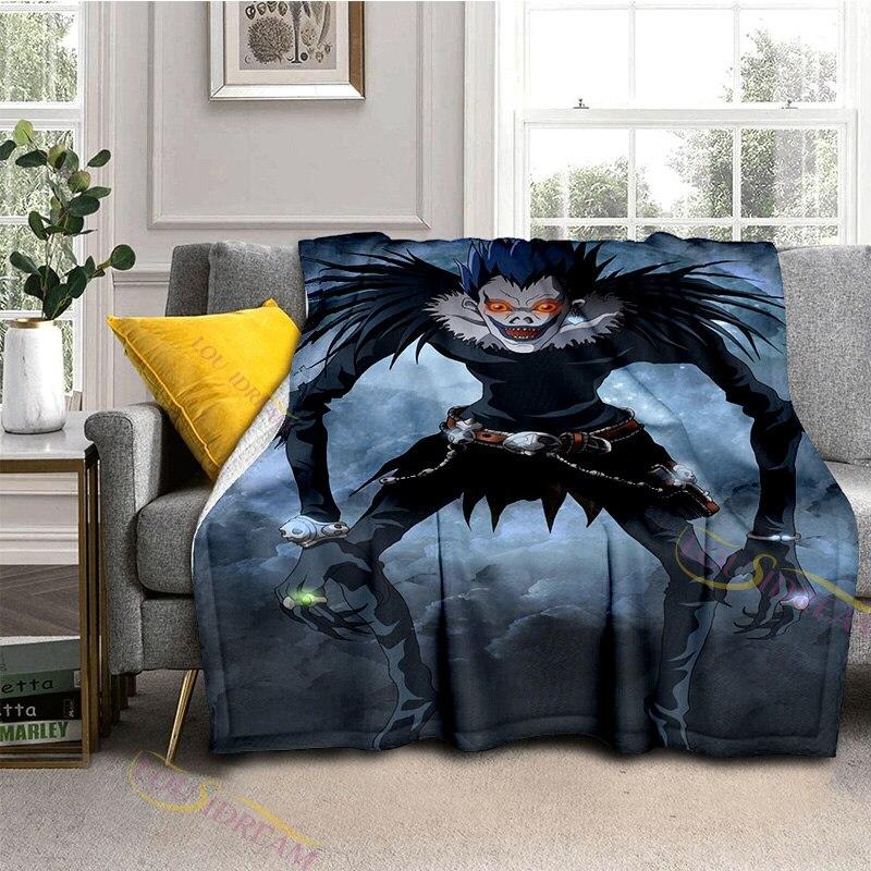3D Print Death Note Blanket Flannel Plush Throw Blanket Horror Series Fuzzy Soft Blanket Microfiber for Couch Sofa Bed