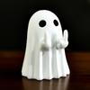 Статуэтка призрака со средним пальцем Милая грубая фигурка призрака для декора стола Смешной оскорбительный офисный подарок Хэллоуин Домашние украшения для полки