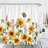 Sunflower Shower Curtain Summer Farmhouse Flower Bird Car Rustic Bathroom Curtain Polyester Hanging Curtains Bathroom Decor Se