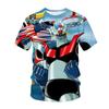 Summer Round Neck 3D Printed Mazinger Z Pattern Top Fashionable Casual Short Sleeved Children's Boy T-shirts