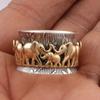 Antique Art Ring Cute Lucky Elephant Animal Ring Female Wedding Engagement Jewelry Accessorie