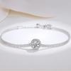 Браслет из стерлингового серебра S925 для женщин, классический новый круглый браслет из муассанита, универсальный браслет с бриллиантами