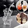 Ins Bear Glass Water Cup Drinking Water Tool Coffee Cup Cute Cute Bear Cup