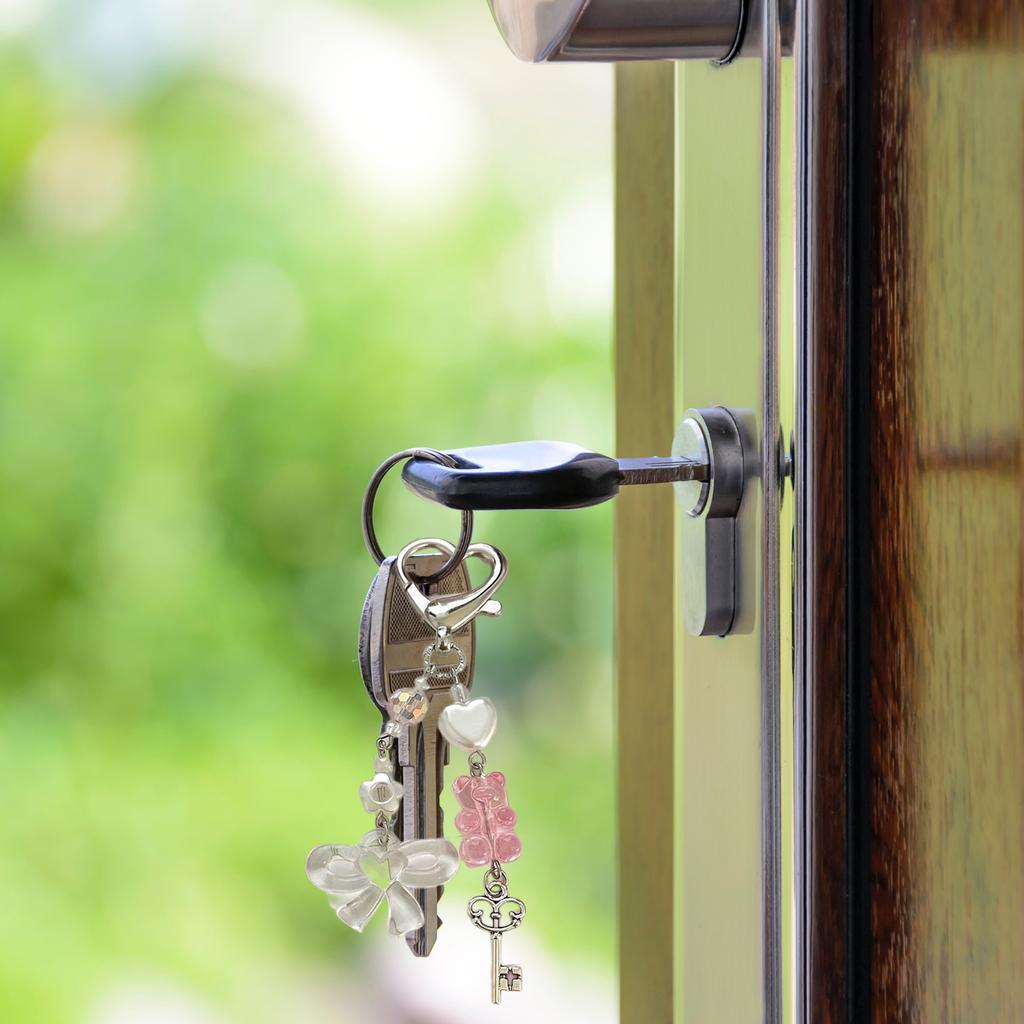 Cute Bear Heart Bowknot Keychain Pendant Bag Phone Pendant Women Backpack Handbag Charm Lovely Hanging Decoration