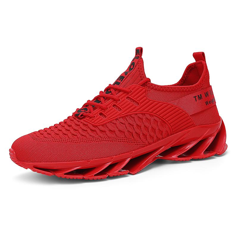 Spring/Autumn Men's Large Size Blade-soled Shoes Flying Weave Fitness Jogging Shoes