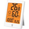 Timloon Digital Temperature and Hygrometer Indoor Temperature and Hygrometer LCD Large Screen Backlight Function Comfort Level Clock Calendar Alarm