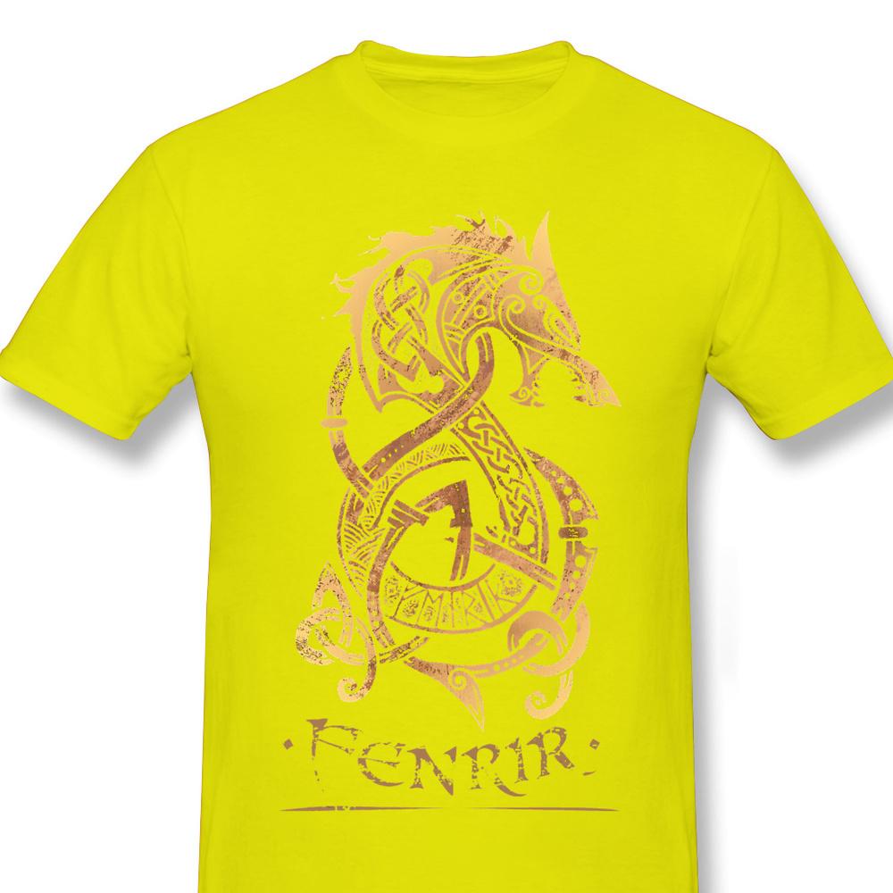 Men Anime Wolf Romantic Horror Film T-Shirt Fenrir The Nordic Monster Wolf 100% Cotton Tees Harajuku TShirt Fashion Streetwear