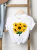 T-shirts Casual Sunflower 90s Cute Style Women Tee Clothing Summer Fashion Female Short Sleeve Regular Graphic T Shirt Clothes