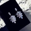 New New Fashion Brilliant Cubic Zirconia Women Earrings Leaf Shaped Fresh Girls Ear Earrings Aesthetic Luxury Wedding Jewelry