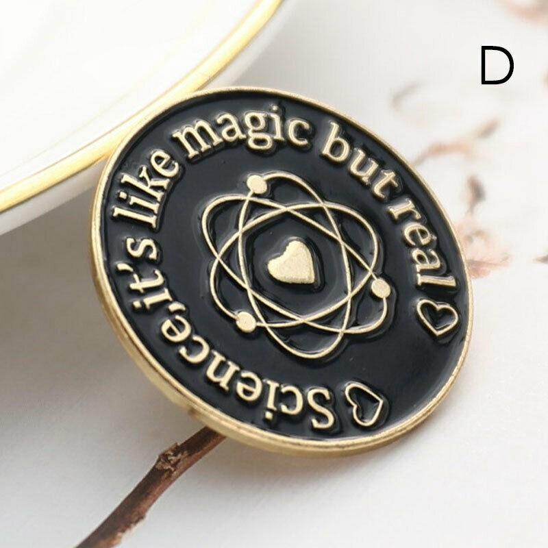 3cm For Teachers Student Black Letter Symbol Brooches Pin Periodic  Table
