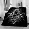 Masonic Freemason Illuminati Ring Throw Blanket Soft Comfortable Sofa Blankets and Throws Flannel Blankets for Adults