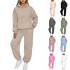 Plus Size Autumn and Winter Ladies Two-piece Casual Hoodie Loose Casual Trousers Sportswear Suit 5XL
