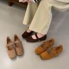 Square Head Retro Ballet Shoes 2025 Early Autumn New Flat Bottom Shallow Mouth Single Shoes Female Lazy One Pedal Mary Jane Shoes
