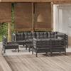 Day and Night - Day and Night Garden Furniture 9 Pieces with Black Cushions Solid Pine Wood