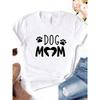 Women T Shirt Dog Mom PAW Print Tshirt Women Short Sleeve O Neck Loose T-shirt Ladies Causal Tee Shirt Clothes Tops